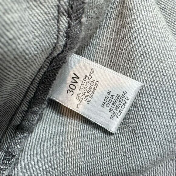 LOGO by Lori Goldstein Jacket Womens 30W Black Long-Sleeve Collar Denim Y2K - Picture 4 of 8